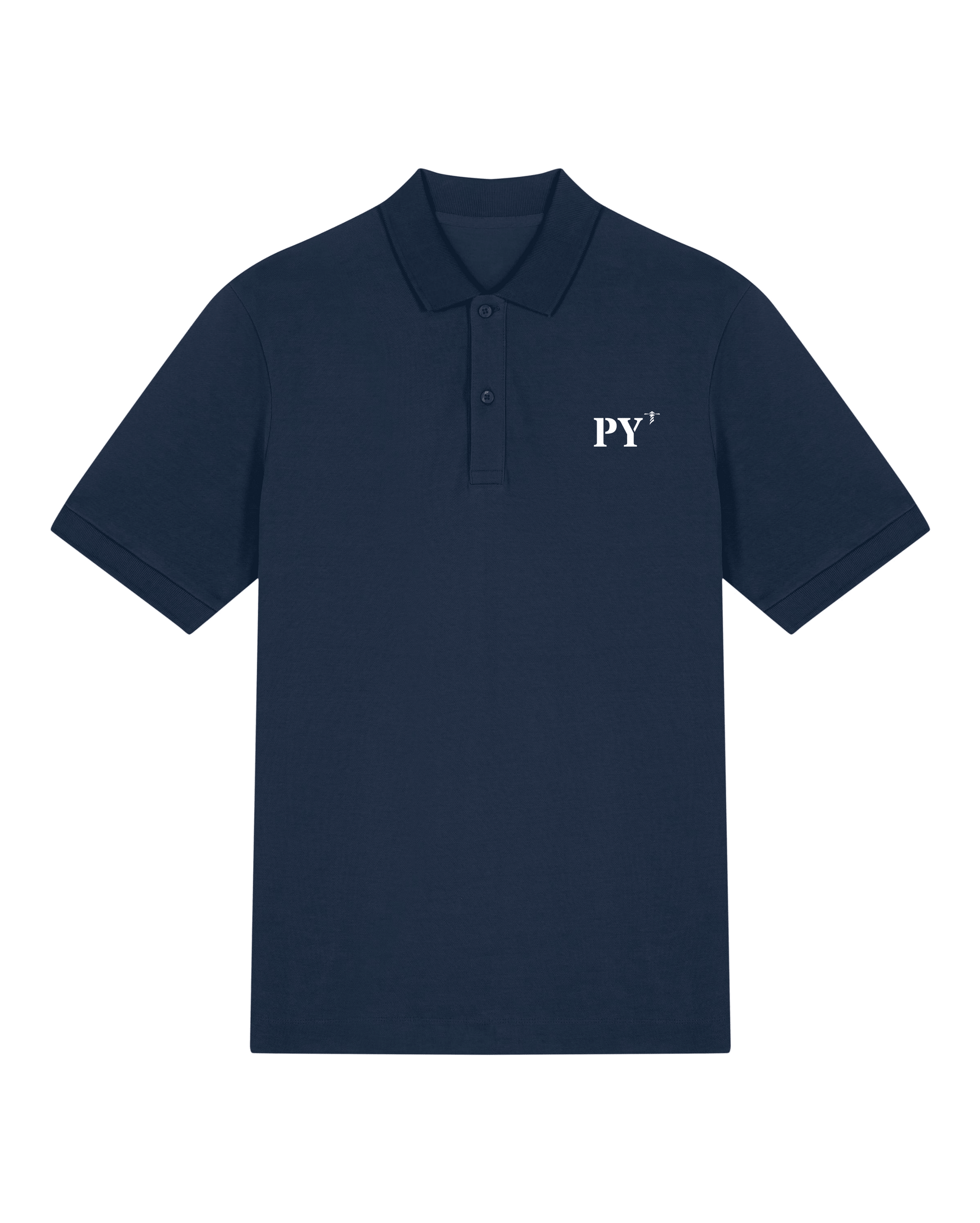 Polo brodé Papeete PY Bleu Marine Orange / Blanc - Quartier iodé