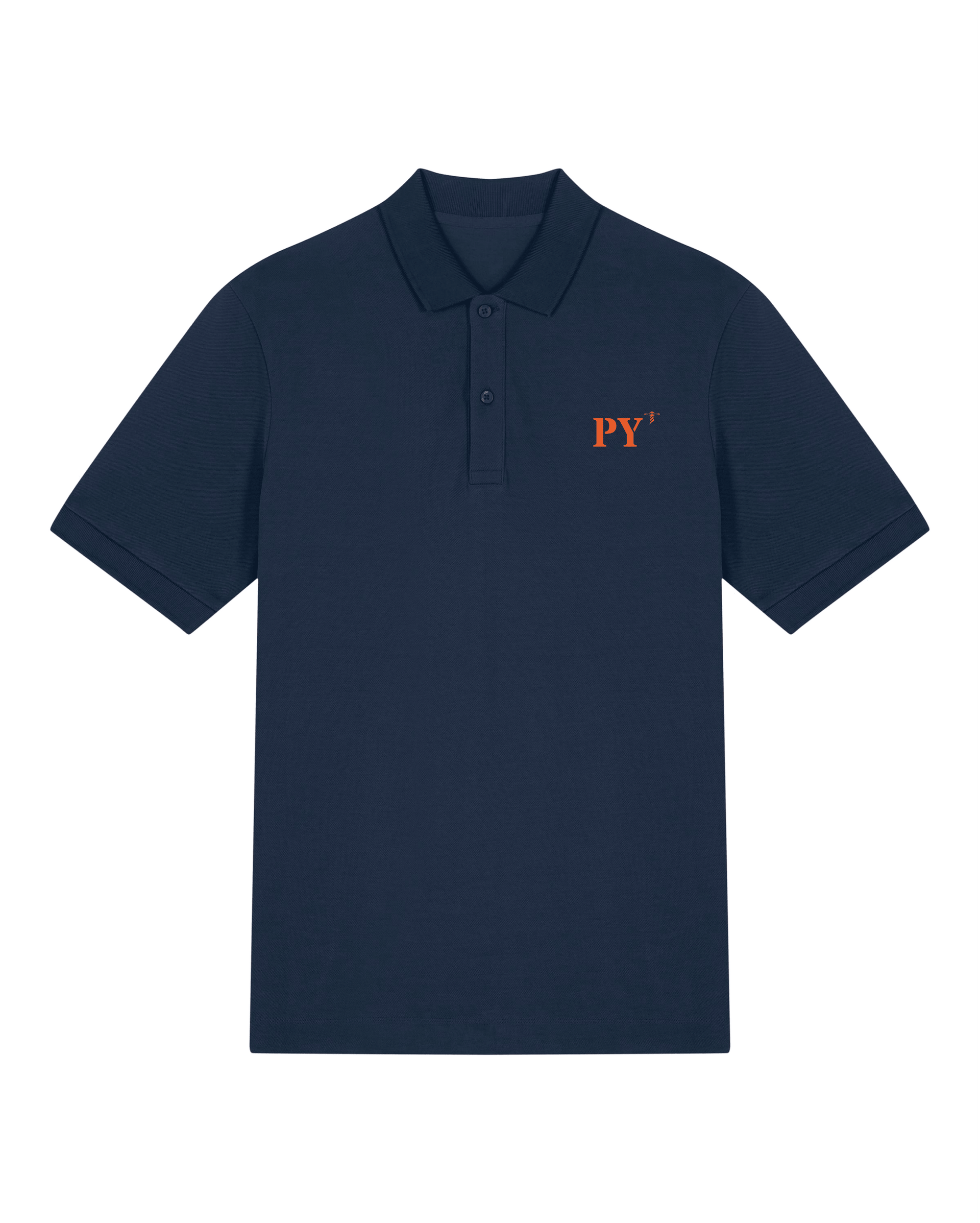 Polo brodé Papeete PY Bleu Marine Orange / Blanc - Quartier iodé