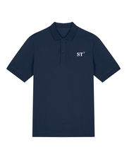 Polo brodé Sète ST - Bleu Marine - Orange / Blanc - Unisexe - Quartier iodé