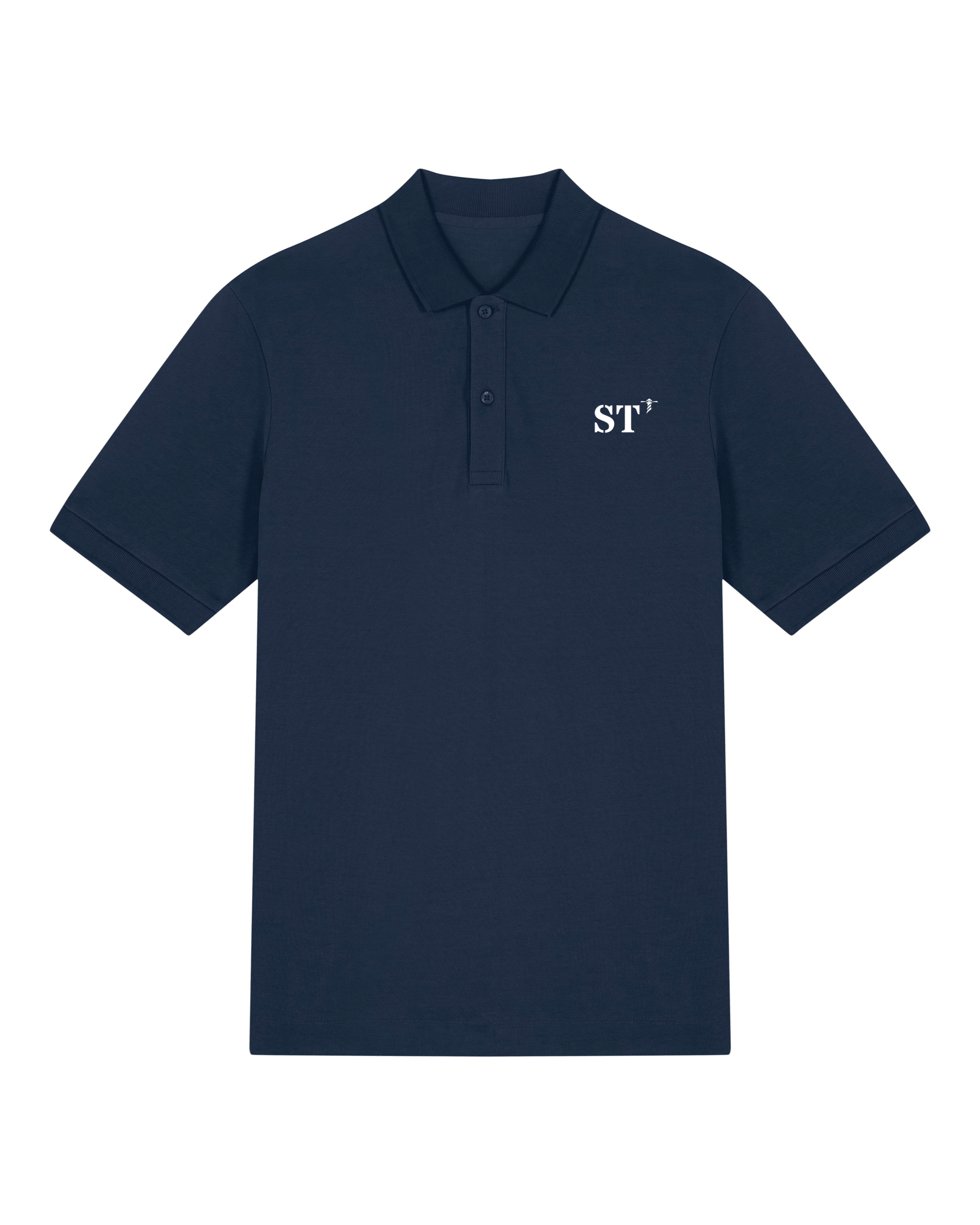 Polo brodé Sète ST - Bleu Marine - Orange / Blanc - Unisexe - Quartier iodé