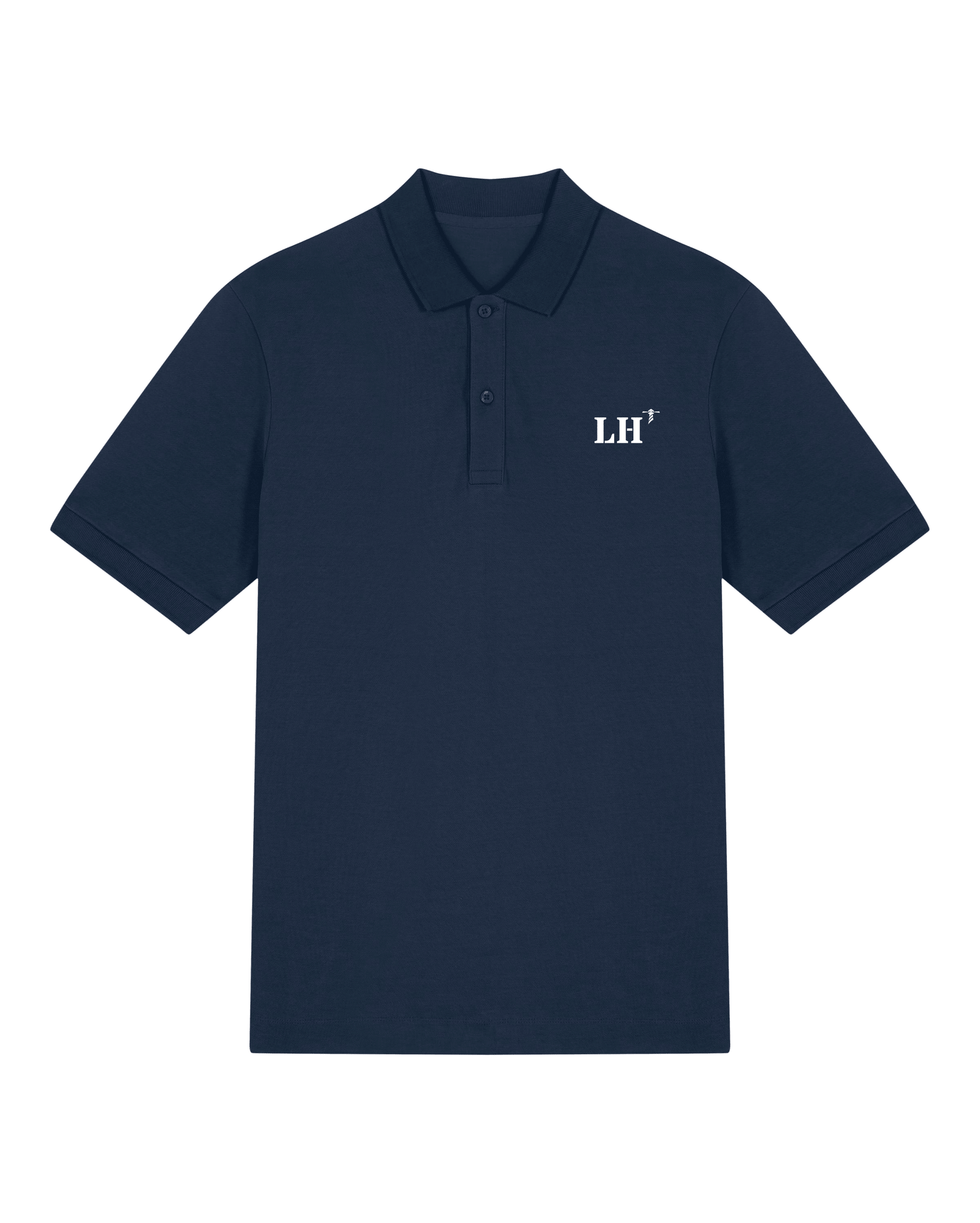 Polo brodé Le Havre LH Bleu Marine - Orange / Blanc - Quartier iodé