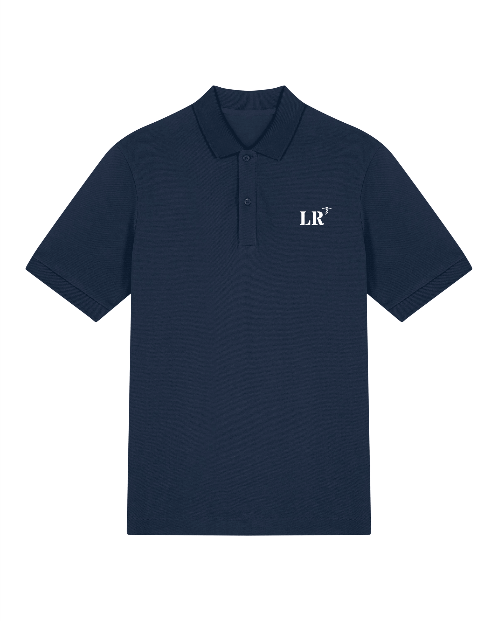 Polo brodé La Rochelle LR Bleu Marine - Orange / Blanc - Quartier iodé