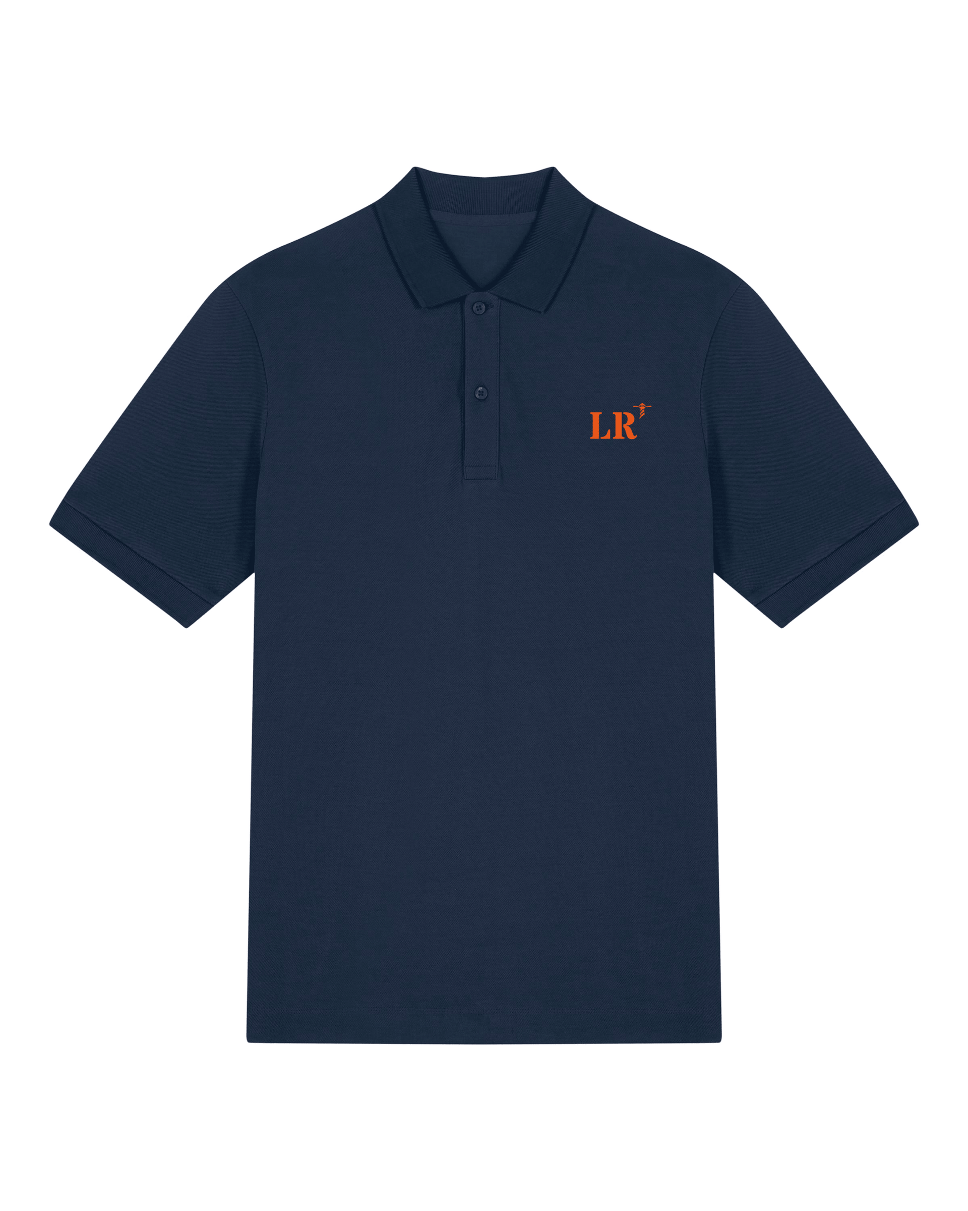 Polo brodé La Rochelle LR Bleu Marine - Orange / Blanc - Quartier iodé