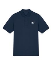 Polo brodé Rouen RO Bleu Marine Orange / Blanc - Quartier iodé