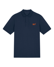 Polo brodé Rouen RO Bleu Marine Orange / Blanc - Quartier iodé