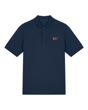 Polo brodé La Réunion RU Bleu Marine Orange / Blanc - Quartier iodé