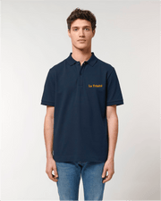 Polo personnalisé "MON QUARTIER MARITIME" - Bleu Marine et Orange - Unisexe - Quartier iodé