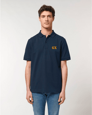Polo personnalisé "MON QUARTIER MARITIME" - Bleu Marine et Orange - Unisexe - Quartier iodé