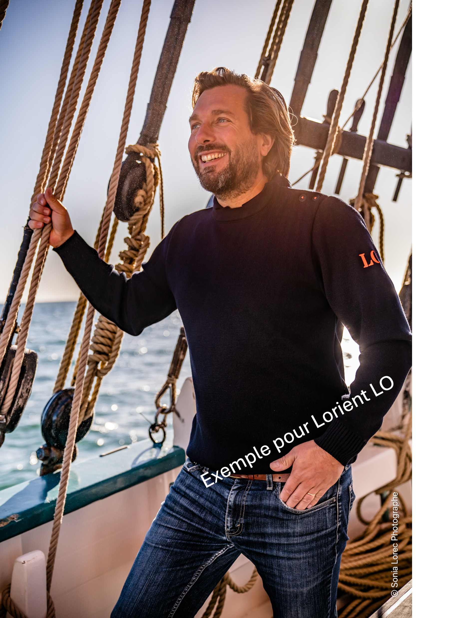 Pull Marin Homme port de Lorient LO en laine mérinos 