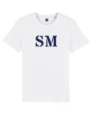 Un beau souvenir de Saint Malo pour votre enfant avec ce Tshirt blanc et bleu, à l'esprit marin de Quartier Iodé.