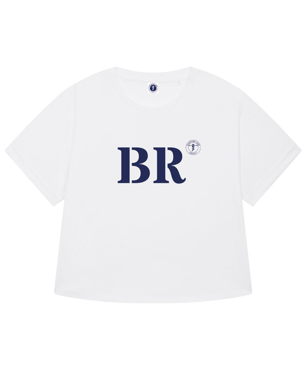 Tshirt Oversize breizh, de la marque bretonne Quartier Iodé. Floqué BR pour Brest. Idéal pour femme, style chic décontrcté.