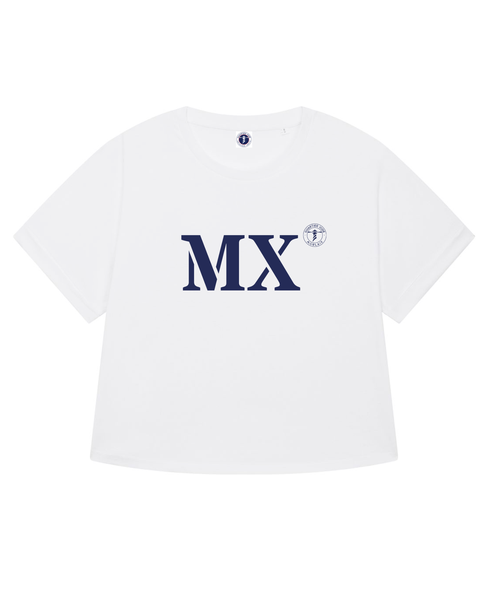T-shirt blanc large pour femme, MX pour Morlaix, marque Quartier Iodé.