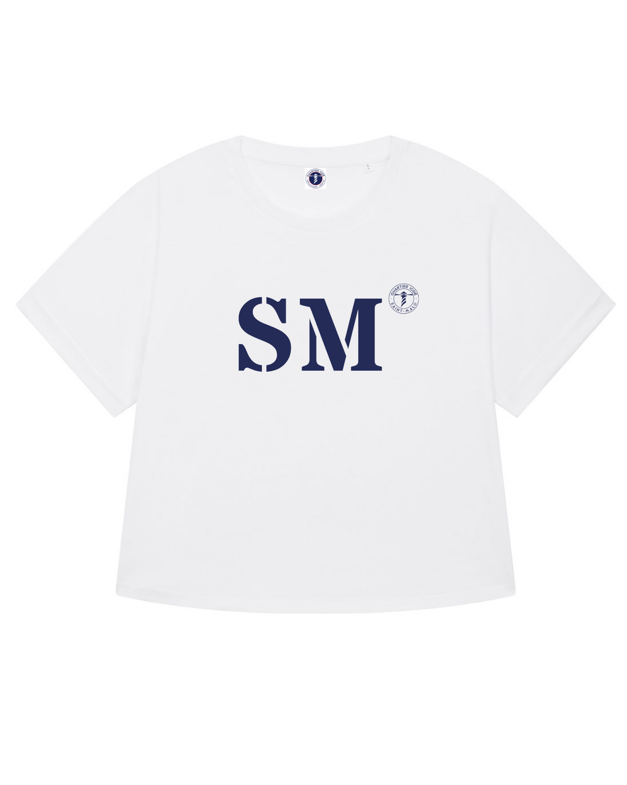 Les fans de Saint Malo seront ravies avec ce Tshirt  blanc oversize pour femmes de Quartier Iodé, marque de vêtements bretons.