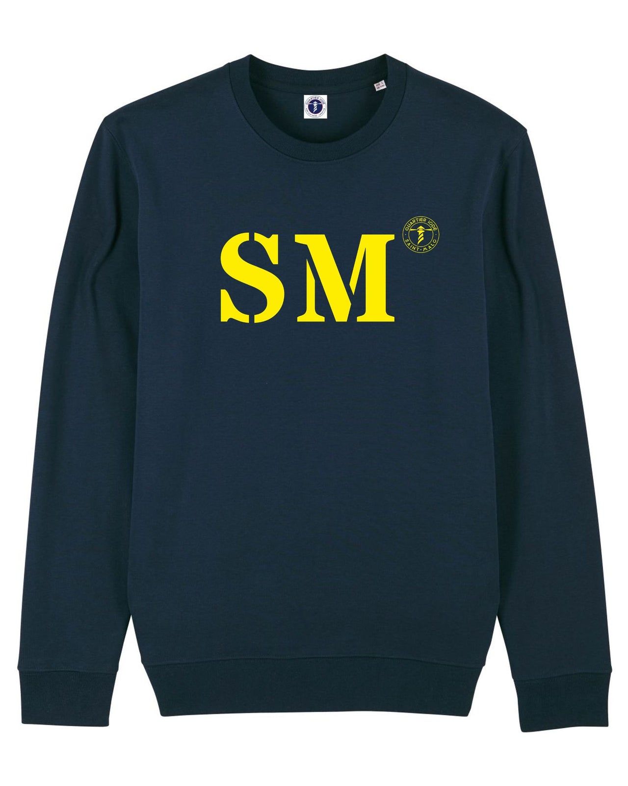 SM pour le Port de Saint Malo, sur notre sweat quartier iodé, une bonne idée de cadeau pour homme à offrir.