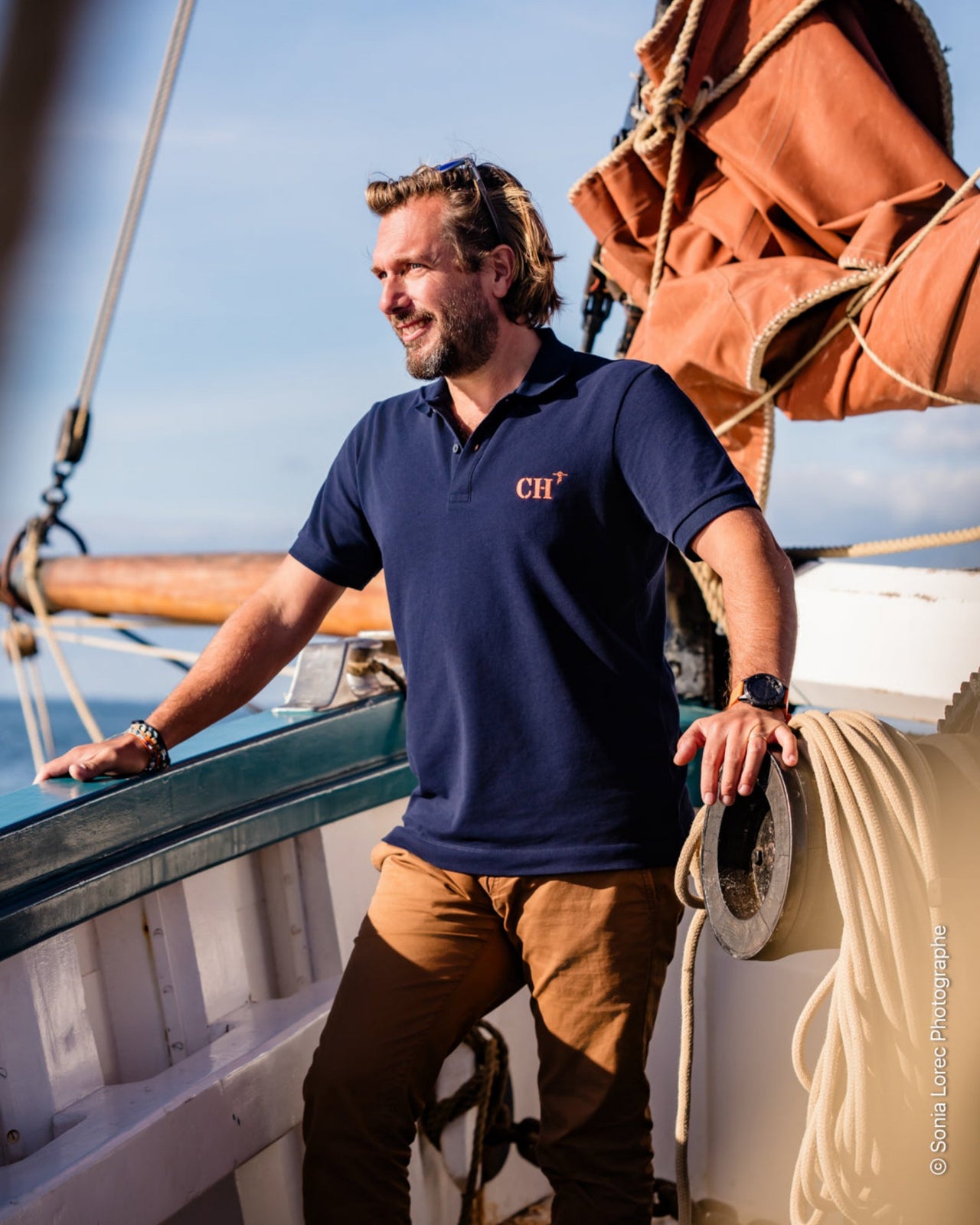 Polo en coton bio CH pour votre port de coeur Cherbourg. Par Quartier iodé