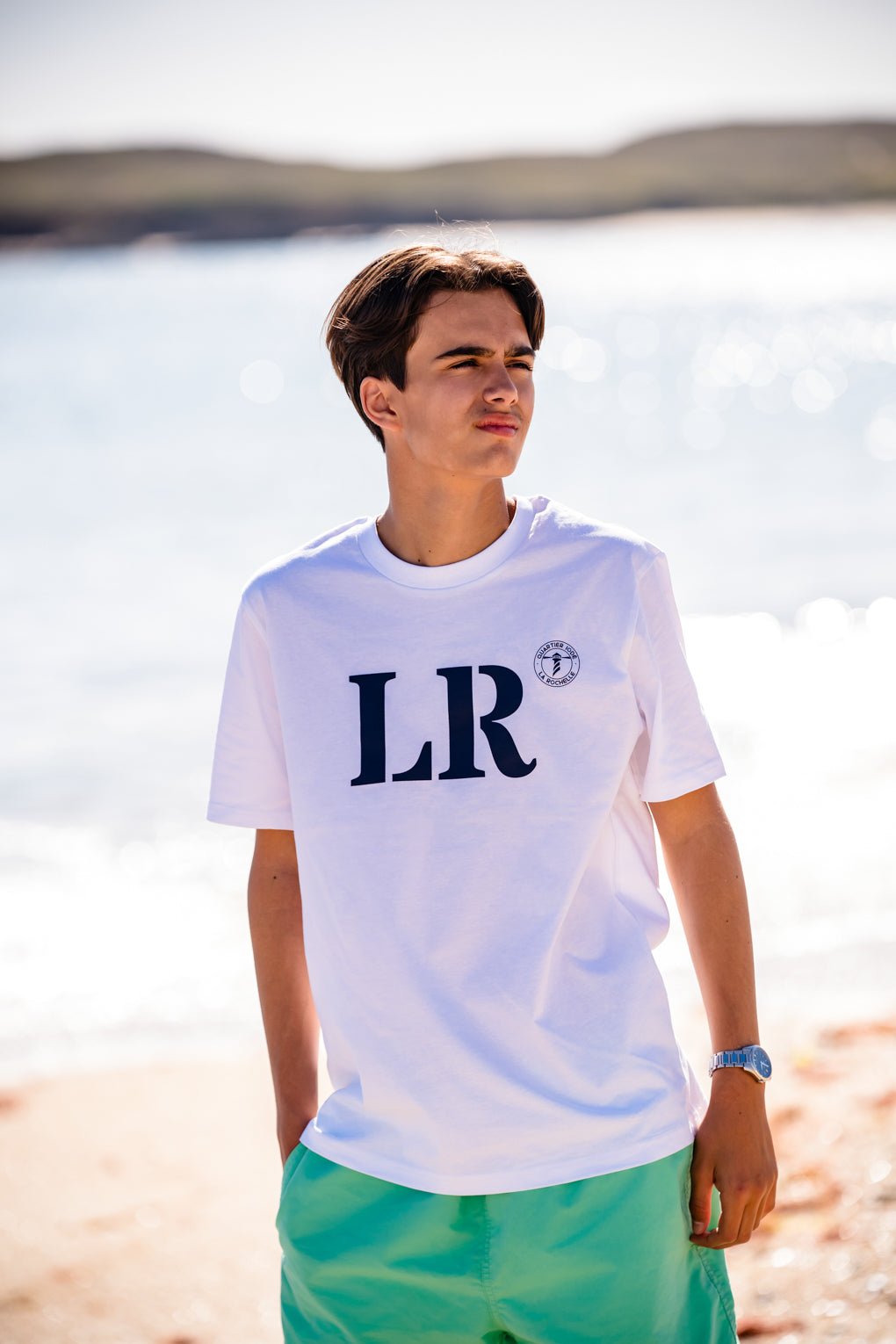 Quarter iodé, Tshirt basic blanc et bleu, port de La Rochelle LR, hommes et femmes