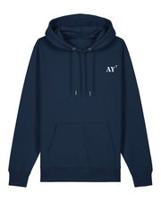 Sweat à capuche Auray AY Bleu Marine / Orange - blanc  - Quartier iodé