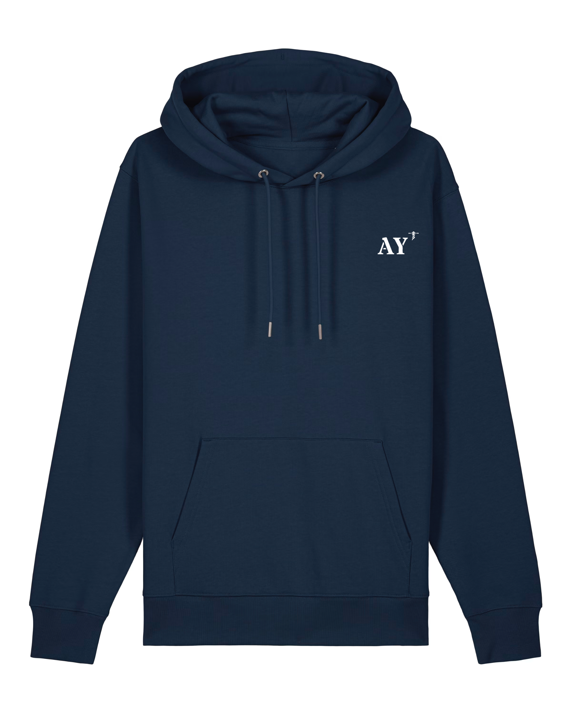 Sweat à capuche Auray AY Bleu Marine / Orange - blanc  - Quartier iodé