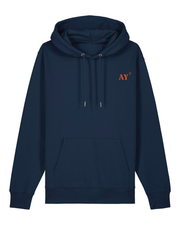 Sweat à capuche Auray AY Bleu Marine / Orange - blanc  - Quartier iodé