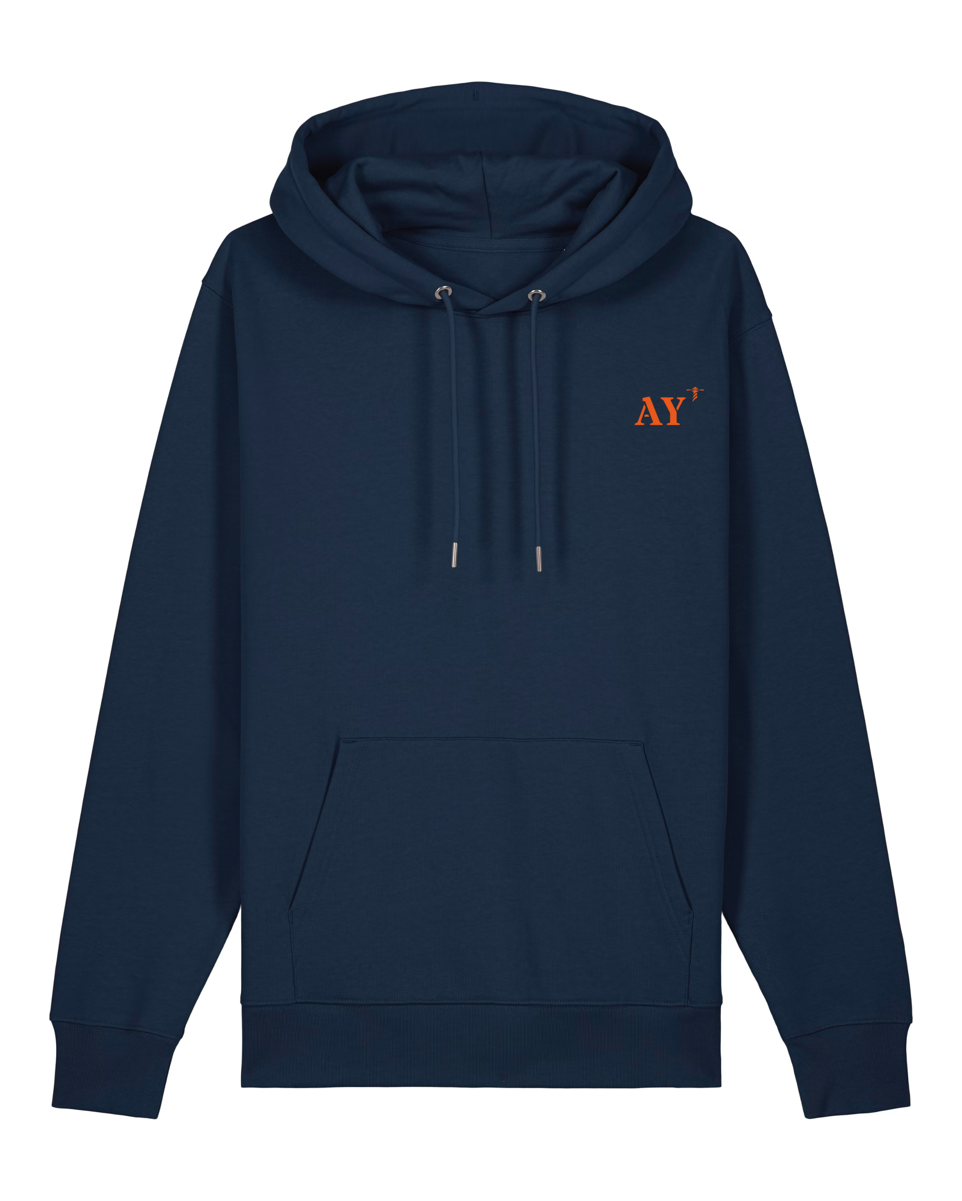 Sweat à capuche Auray AY Bleu Marine / Orange - blanc  - Quartier iodé