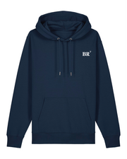 Sweat capuche brodé BR Brest Blanc et orange - Quartier iodé 