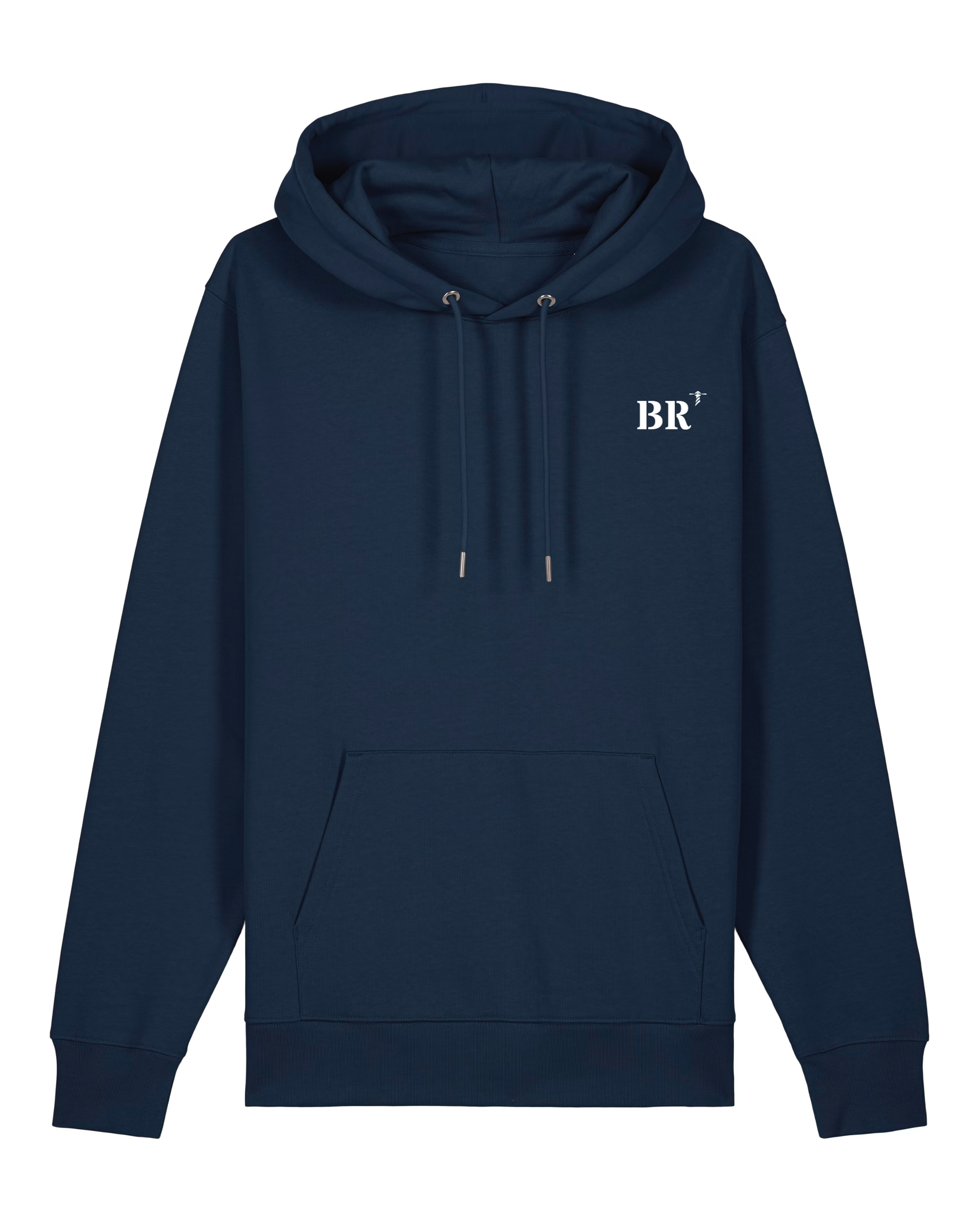 Sweat capuche brodé BR Brest Blanc et orange - Quartier iodé 