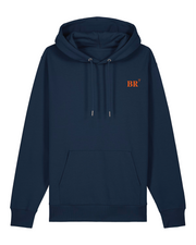 Sweat capuche brodé BR Brest Blanc et orange - Quartier iodé 