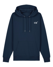 Sweat à capuche CH Cherbourg Bleu Marine - Orange- Blanc  - quartier iodé 