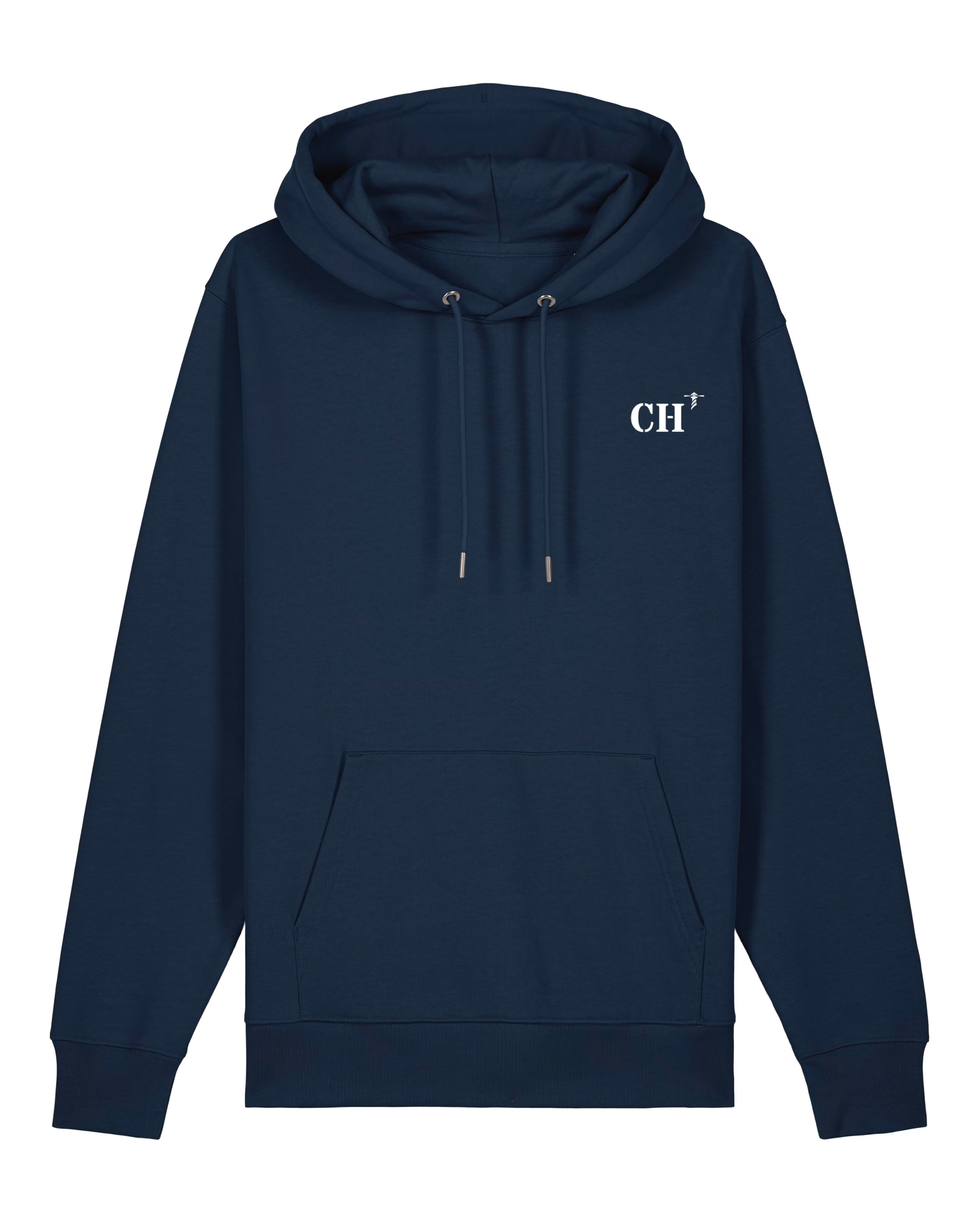 Sweat à capuche CH Cherbourg Bleu Marine - Orange- Blanc  - quartier iodé 