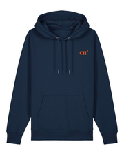 Sweat à capuche CH Cherbourg Bleu Marine - Orange- Blanc  - quartier iodé 