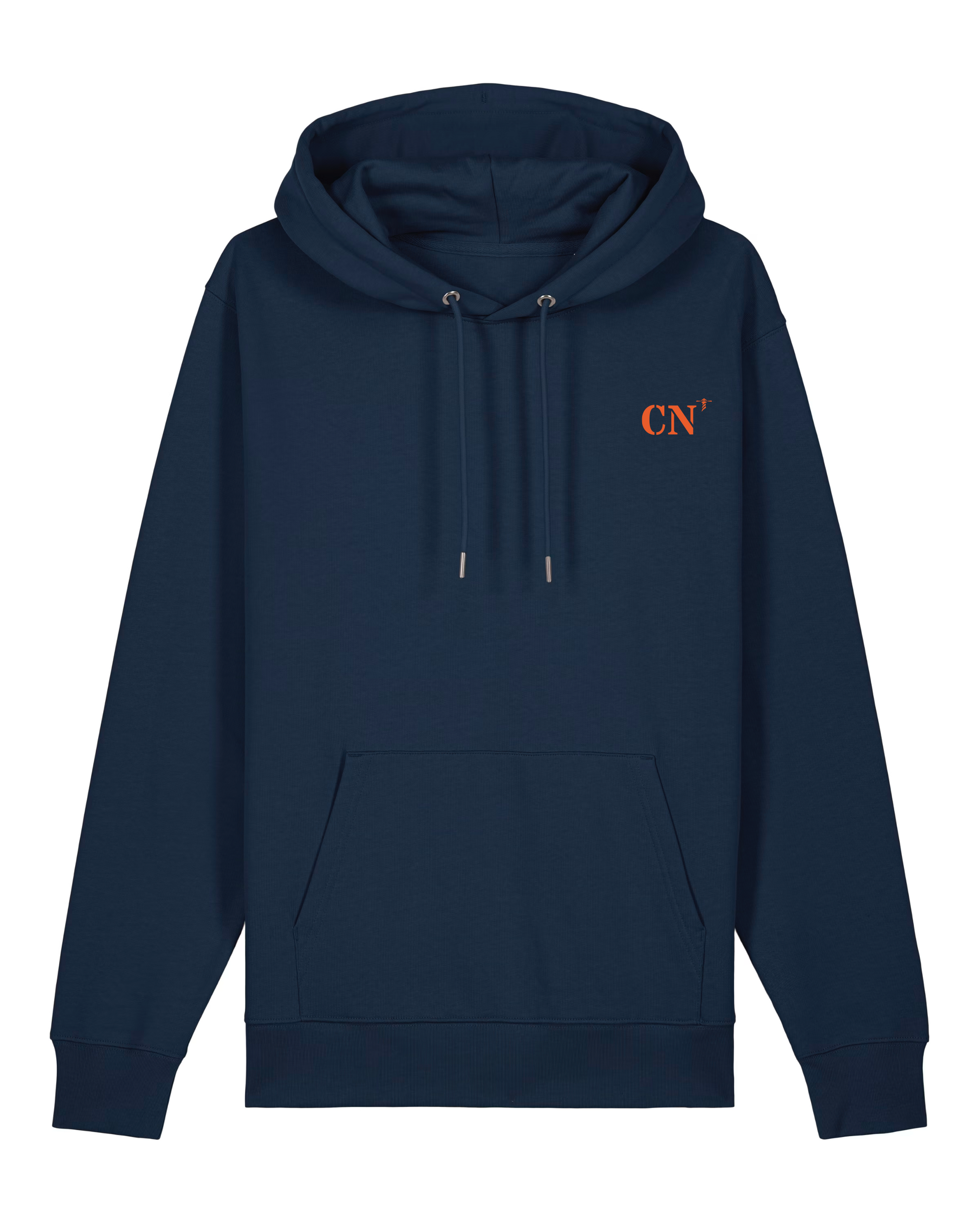 Sweat à capuche Caen CN Bleu Marine Orange et blanc  Unisexe - Quartier iodé