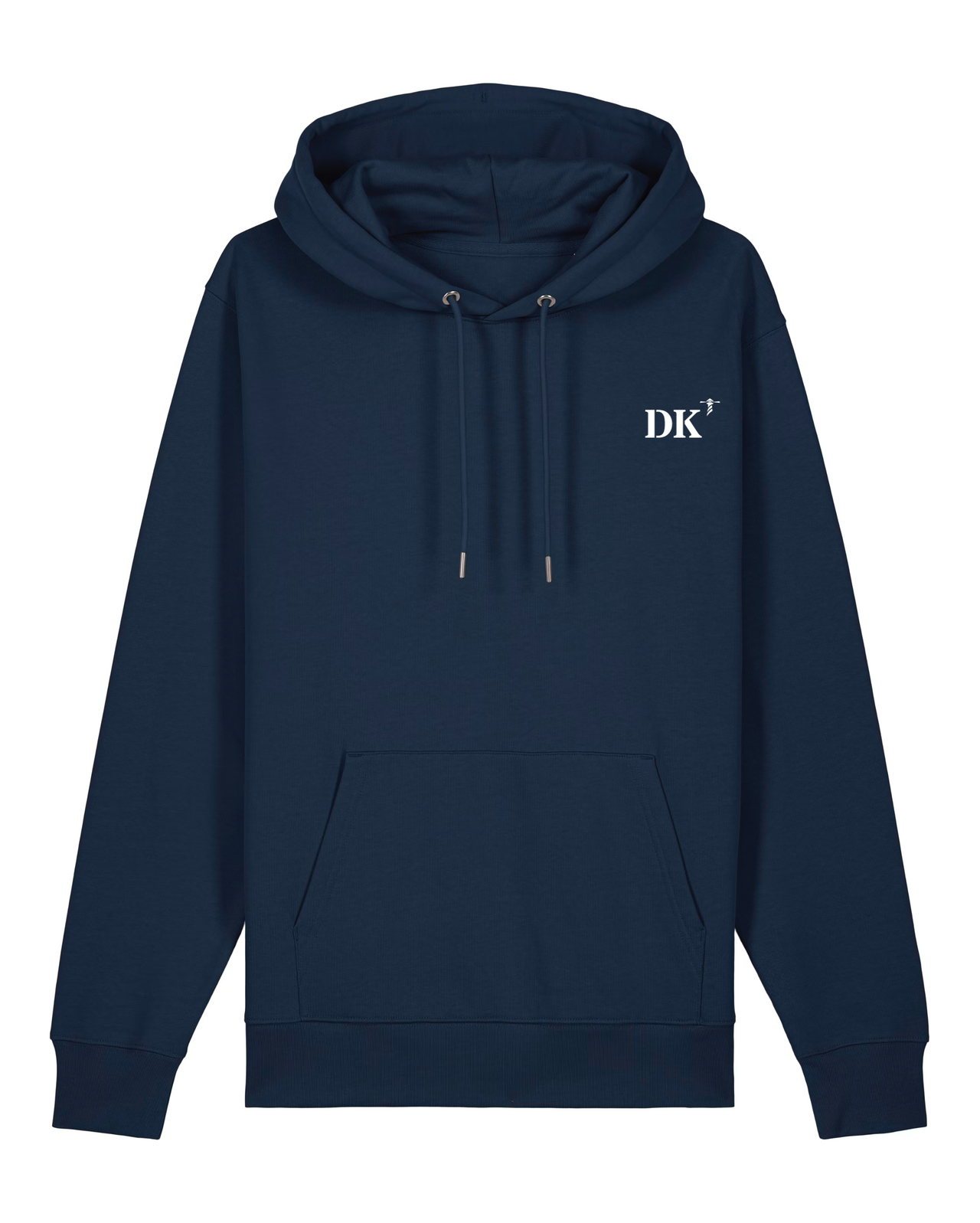 Sweat à capuche Dunkerque DK Bleu Marine brodé Orange- blanc Unisexe - Quartier iodé