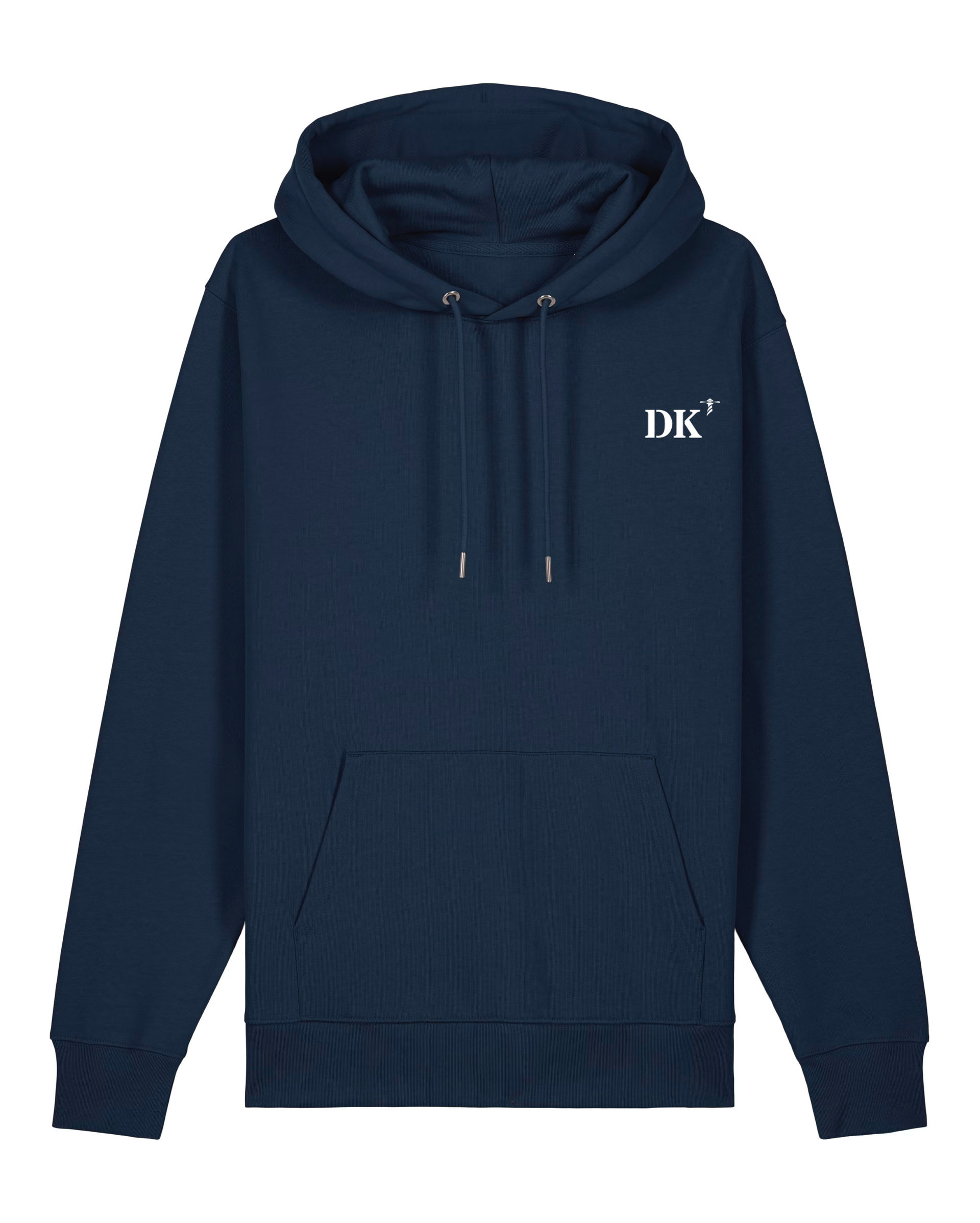 Sweat à capuche Dunkerque DK Bleu Marine brodé Orange- blanc Unisexe - Quartier iodé