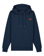 Sweat à capuche Dunkerque DK Bleu Marine brodé Orange- blanc Unisexe - Quartier iodé