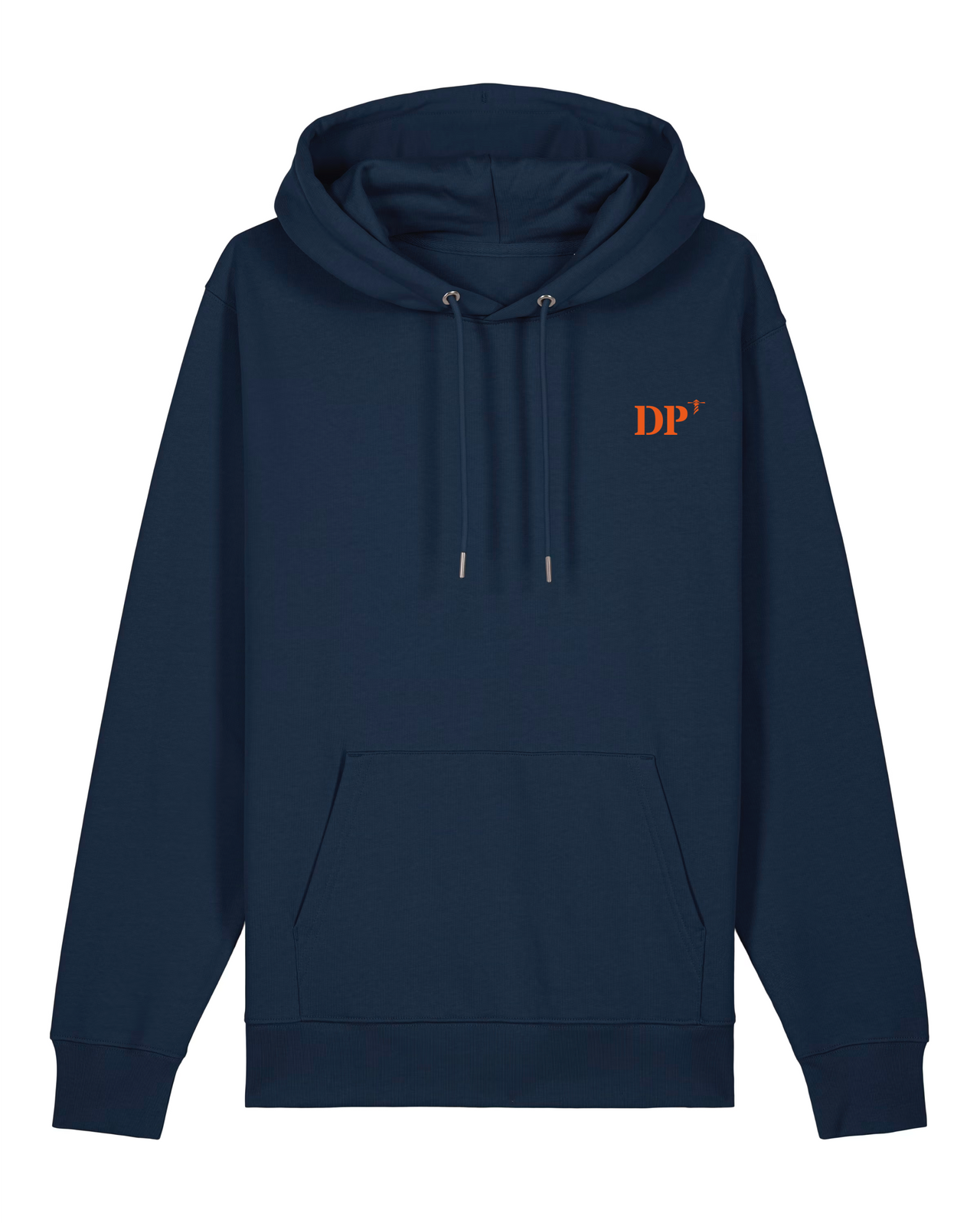 Sweat à capuche DP Dieppe Marine brodé Orange blanc Unisexe - Quartier iodé