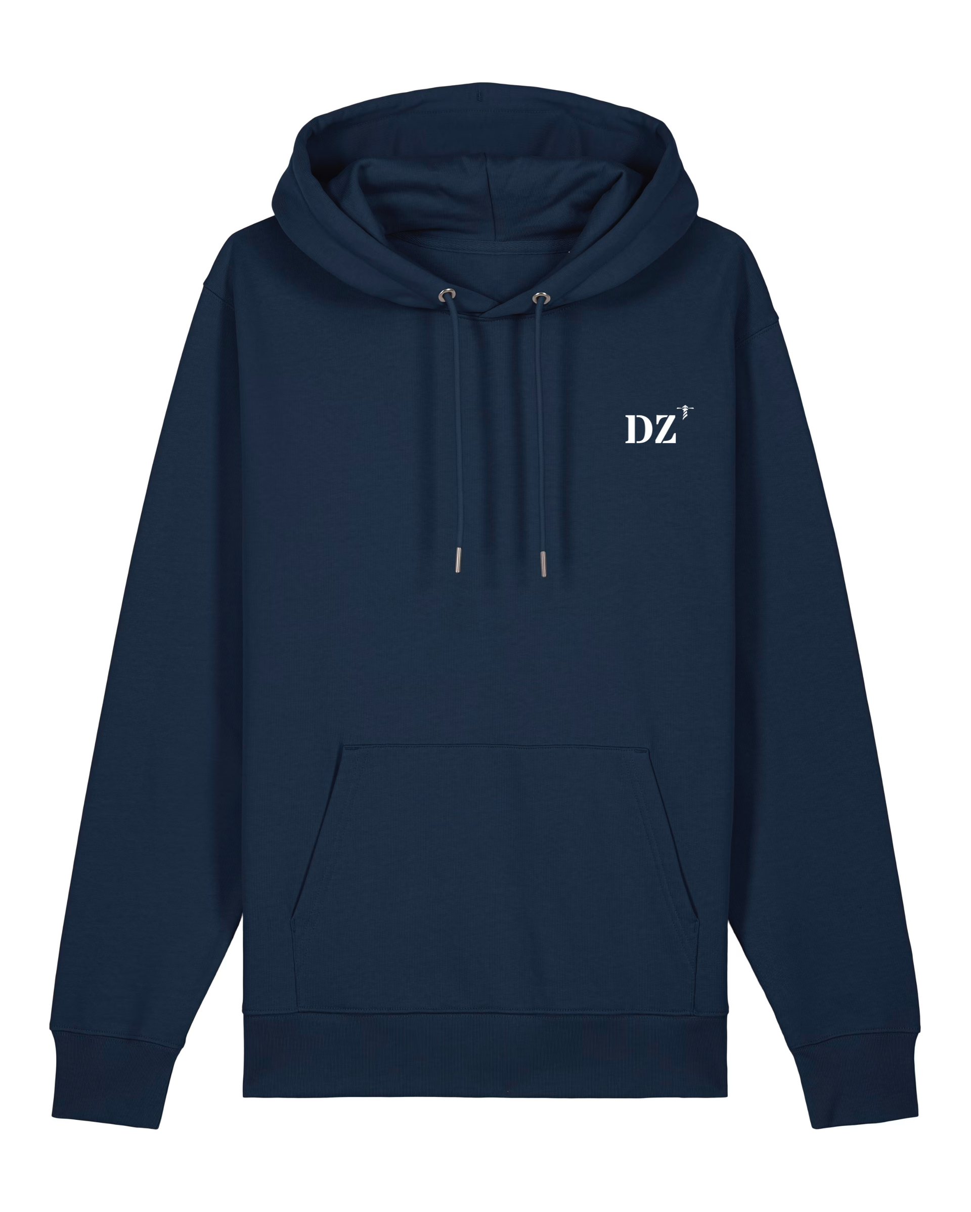 Sweat à capuche DZ Douarnenez - Bleu Marine Orange et blanc - Unisexe - Quartier iodé