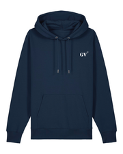 Sweat à capuche Guilvinec GV Marine brodé Orange et blanc Unisexe - Quartier iodé
