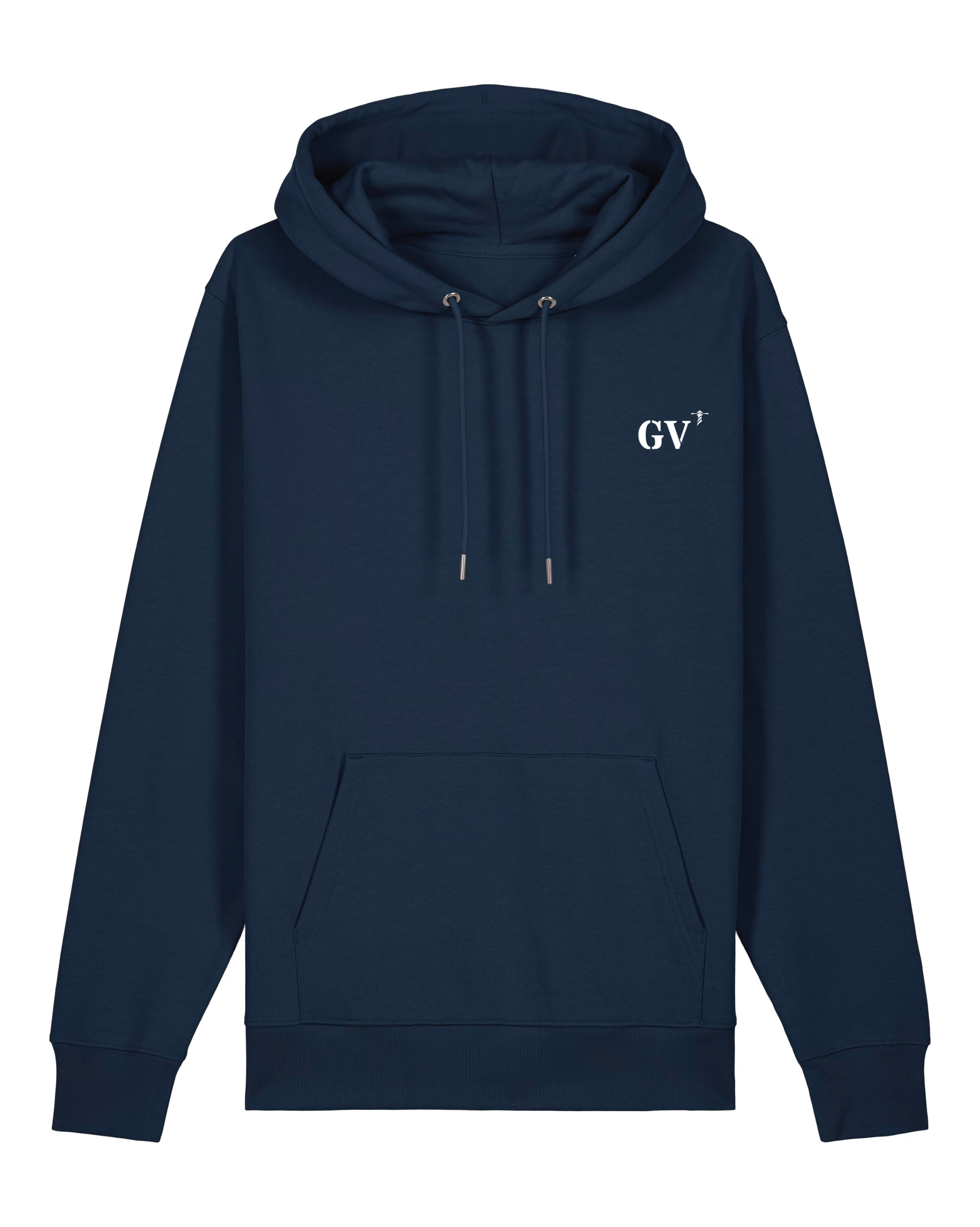 Sweat à capuche Guilvinec GV Marine brodé Orange et blanc Unisexe - Quartier iodé