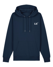 Sweat à capuche Le Havre LH Marine brodé Orange - blanc - Quartier iodé