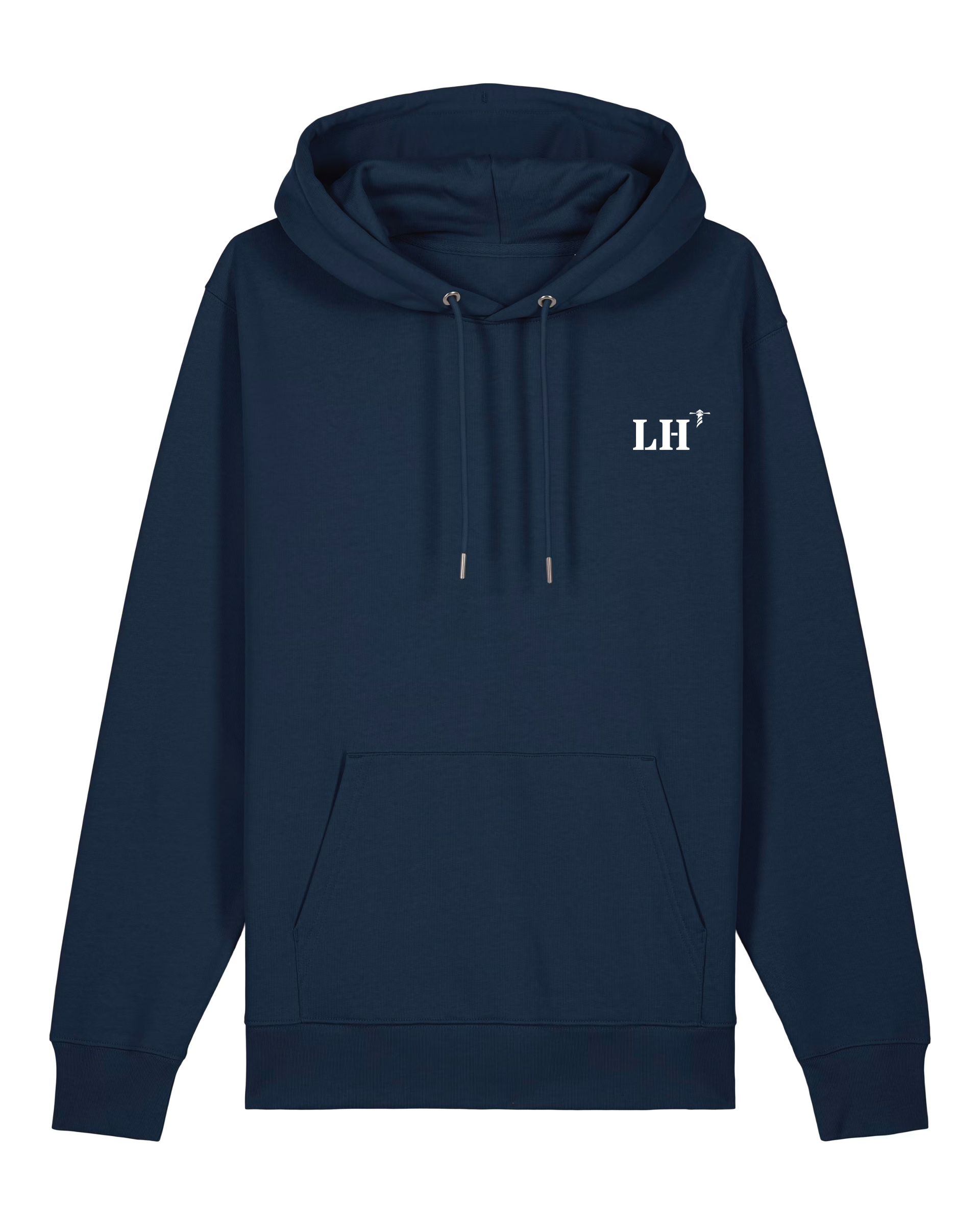 Sweat à capuche Le Havre LH Marine brodé Orange - blanc - Quartier iodé