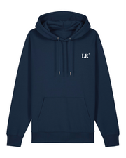 Sweat à capuche La Rochelle  LR Bleu Marine brodé Orange- blanc - Quartier iodé