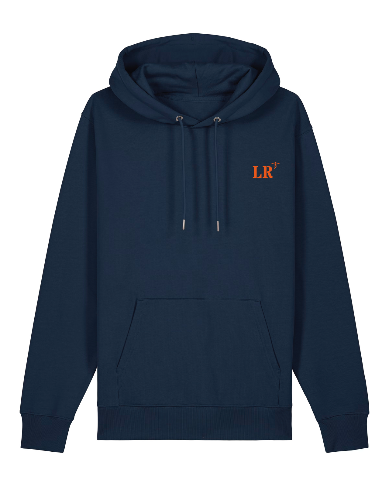 Sweat à capuche La Rochelle  LR Bleu Marine brodé Orange- blanc - Quartier iodé