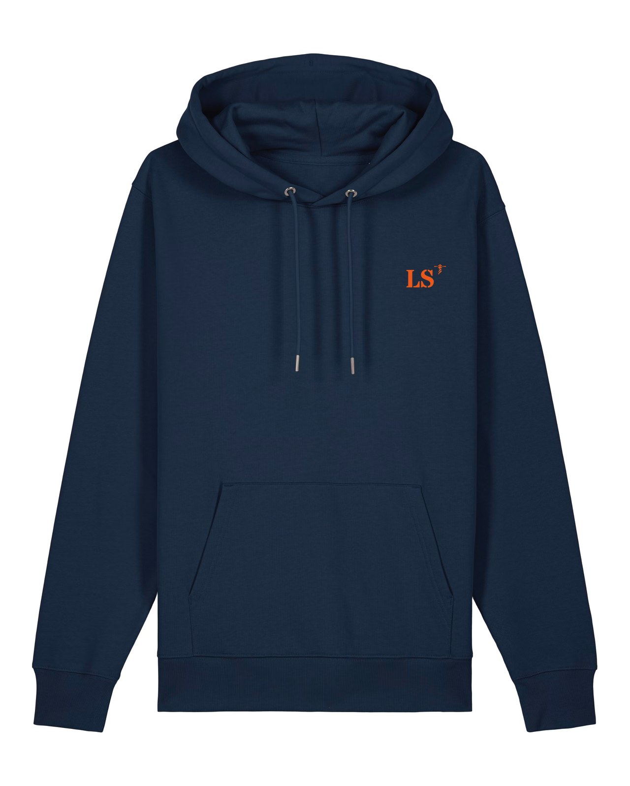 Sweat à capuche Les Sables d'Olonne LS Bleu Marine brodé Orange - Blanc Unisexe - Quartier iodé