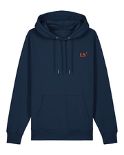 Sweat à capuche Les Sables d'Olonne LS Bleu Marine brodé Orange - Blanc Unisexe - Quartier iodé