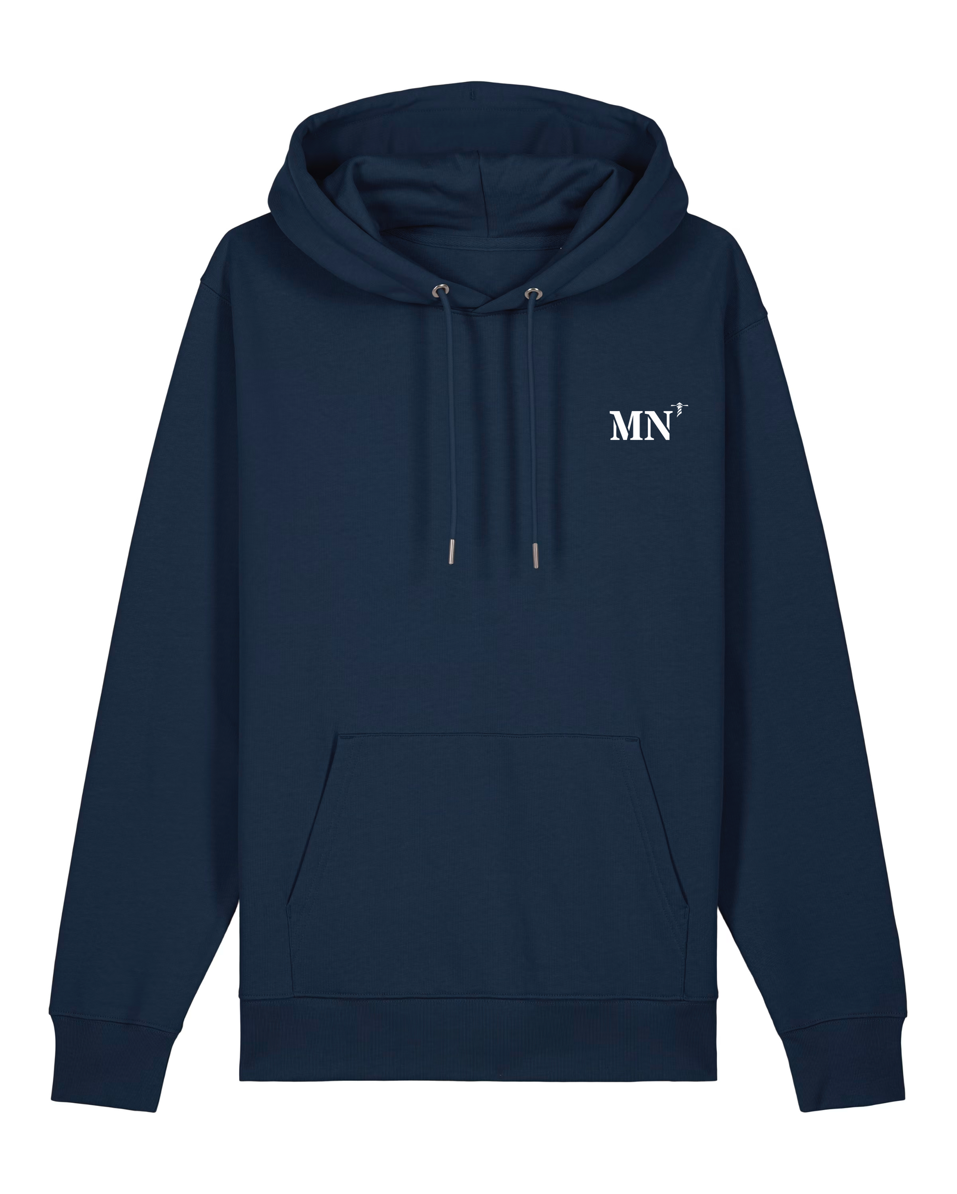 Sweat à capuche Marennes MN Marine brodé Orange - Blanc Unisexe - Quartier iodé