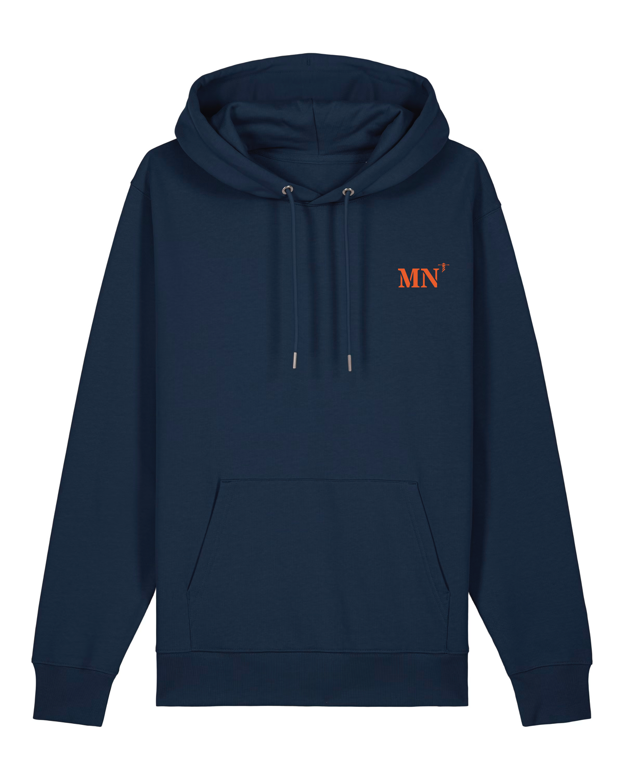 Sweat à capuche Marennes MN Marine brodé Orange - Blanc Unisexe - Quartier iodé