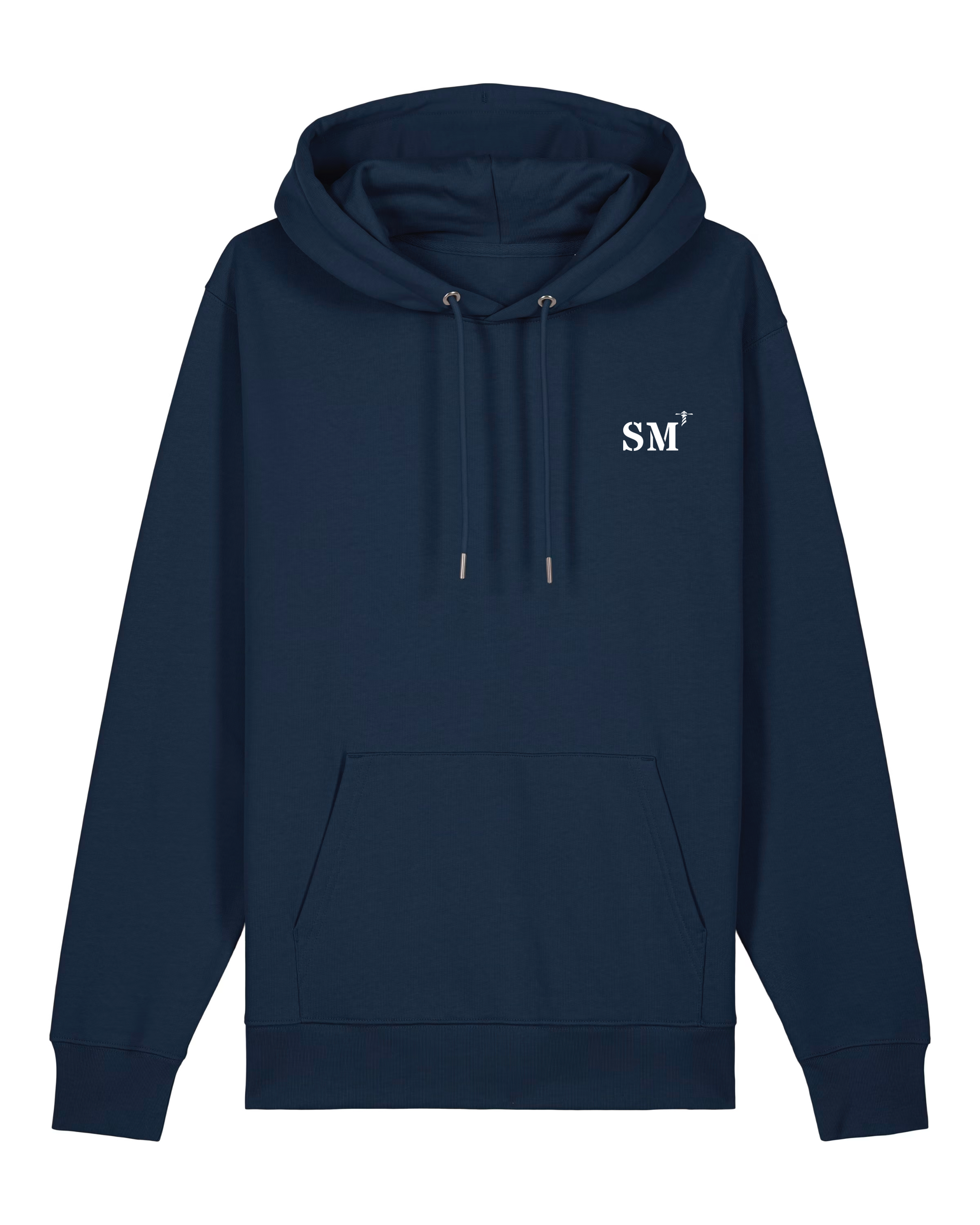 Sweat à capuche SM Saint Malo - Bleu Marine brodé Orange- blanc  - Unisexe - Quartier iodé