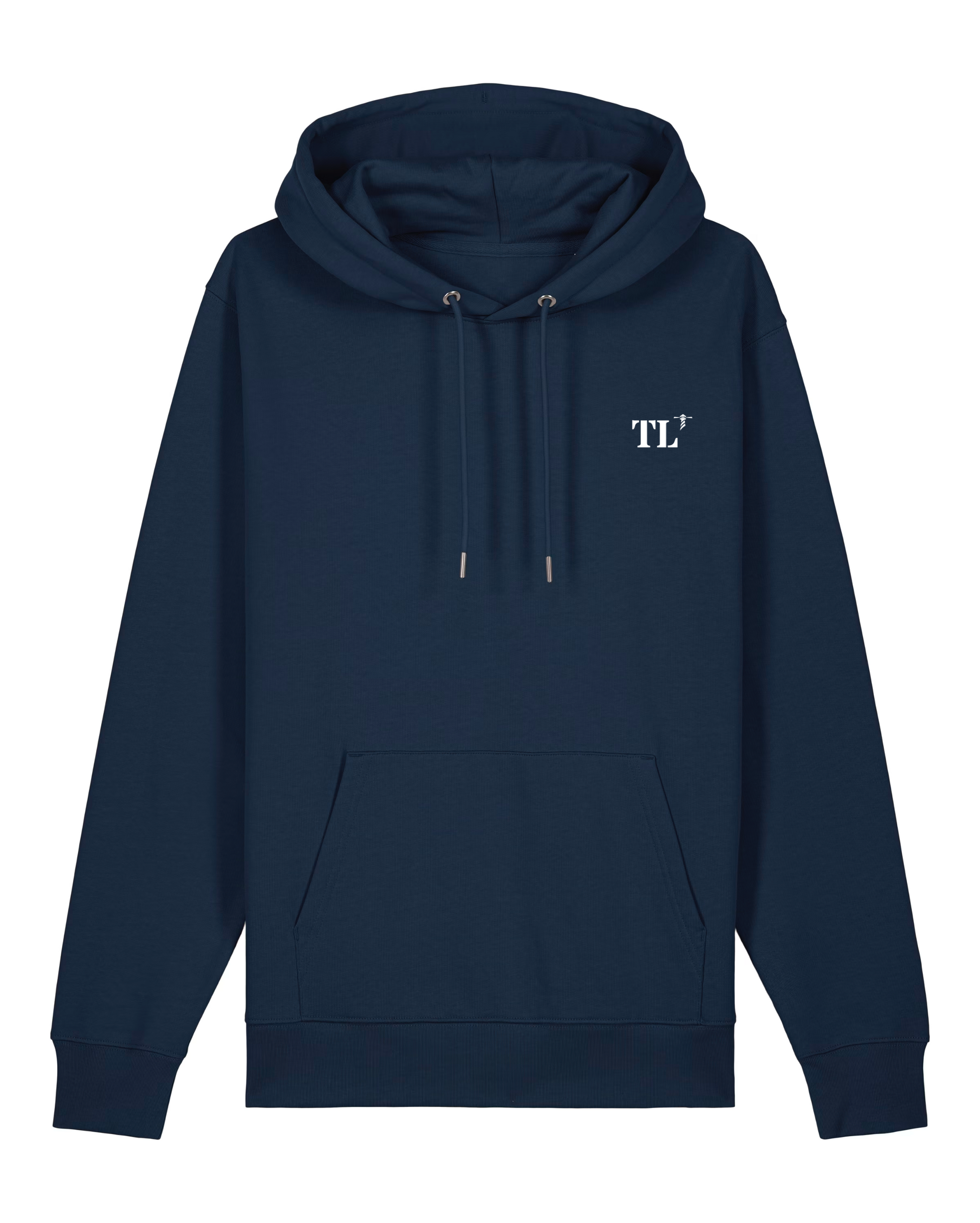 Sweat à capuche TL Toulon Bleu marine brodé Orange - Blanc Unisexe - Quartier iodé
