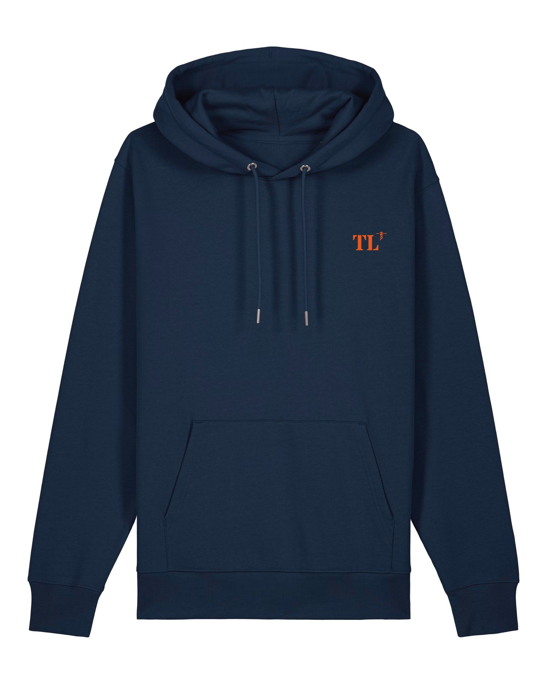 Sweat à capuche TL Toulon Bleu marine brodé Orange - Blanc Unisexe - Quartier iodé