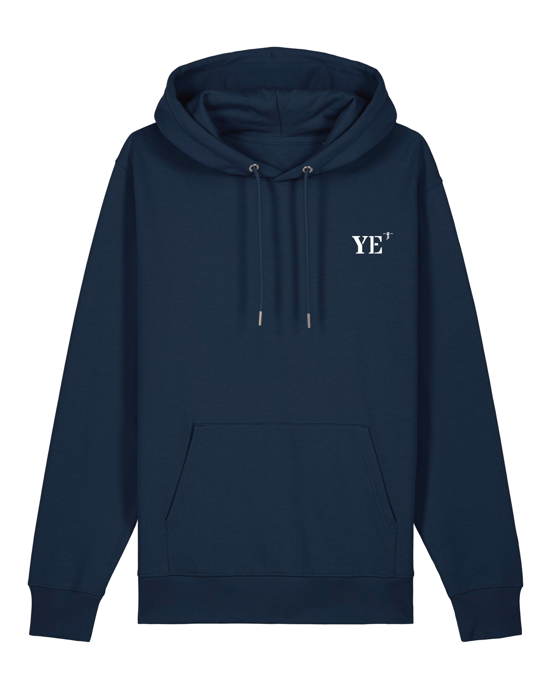 Sweat à capuche Île d'Yeu YE Marine brodé Orange - Blanc Unisexe - Quartier iodé
